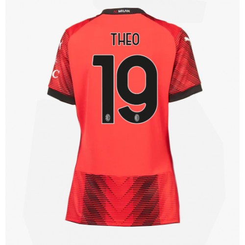 Dámy Fotbalový dres AC Milan Theo Hernandez #19 2023-24 Domácí Krátký Rukáv